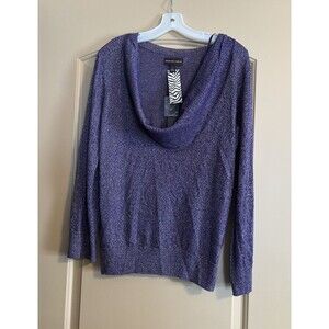 Dana Buchman Womans Purple Sparkle L/S Lightweight Blouse Size Large NWT